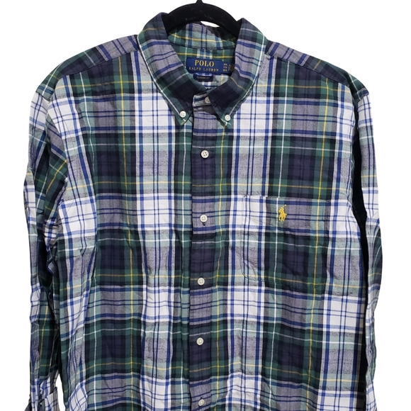 Polo Ralph Lauren Plaid Shirt Button Down Classic Fit Long Sleeve XXL Green NWT - Picture 2 of 7
